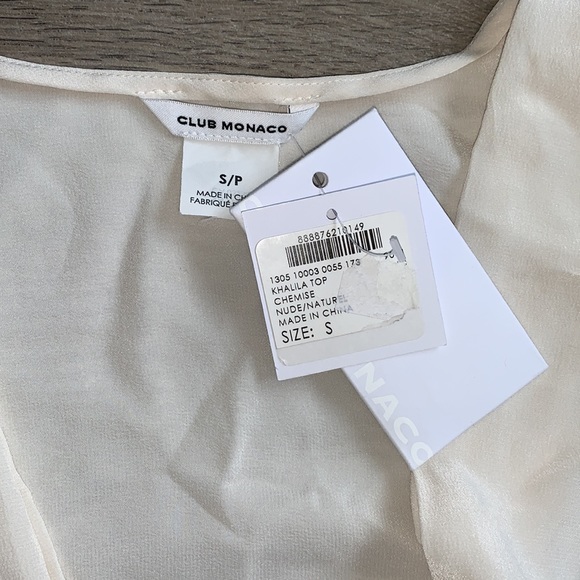 Club Monaco Khalila Wrap Silk Nude Wrap Top Small - Picture 4 of 6